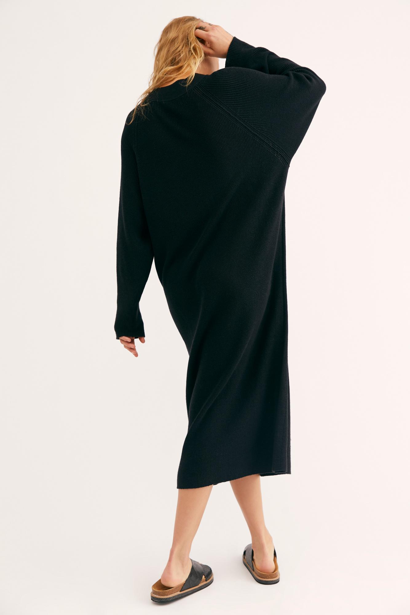 Free People Santa Barbara Sweater Midi Dress By Fp Beach in Black | Lyst