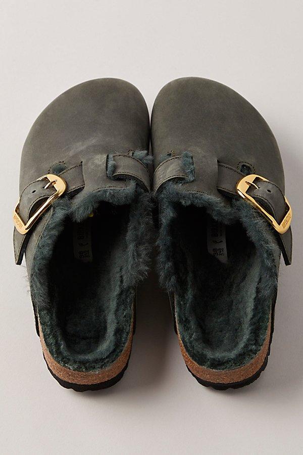 Birkenstock Boston Big Buckle Shearling Clogs in Black Lyst