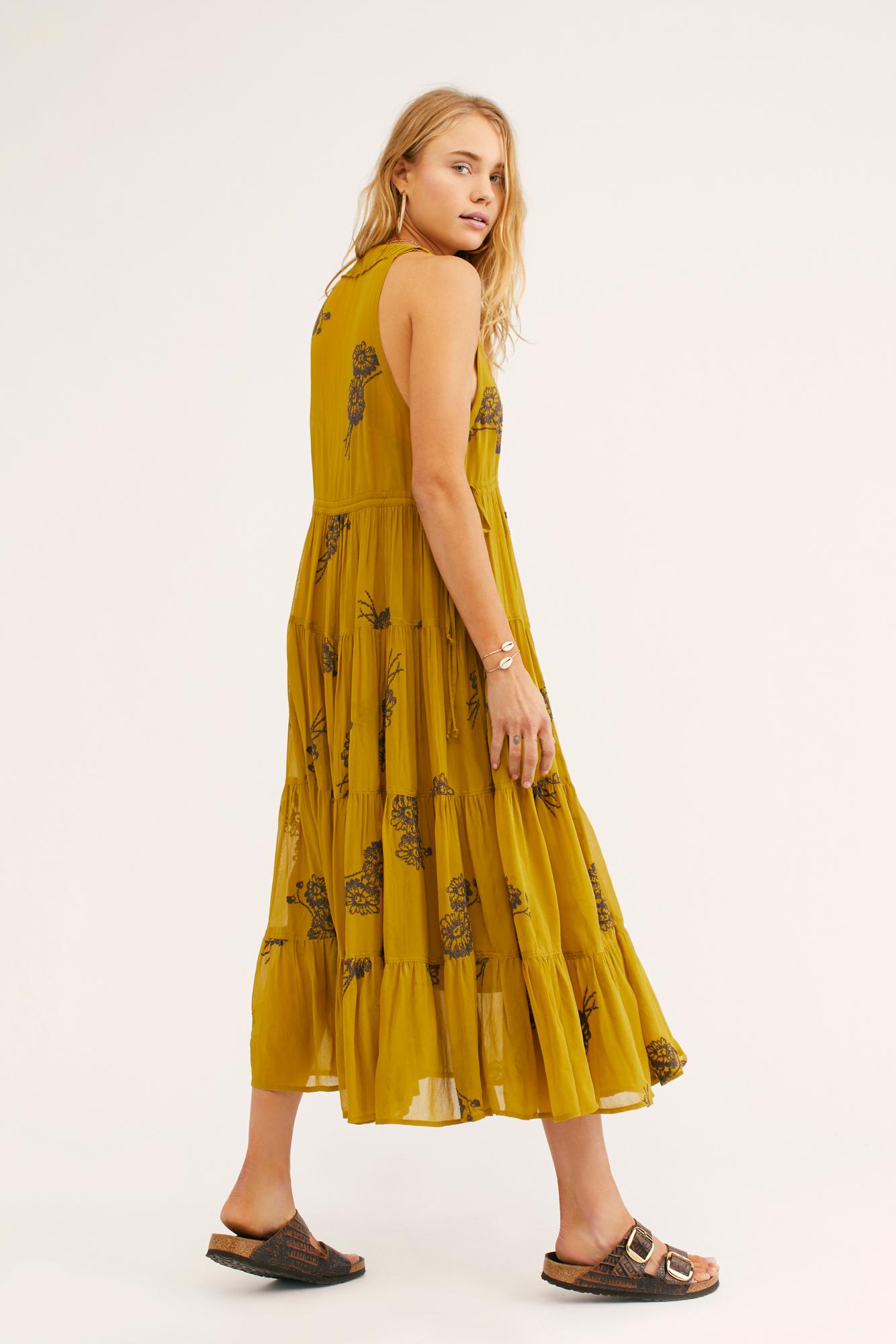 run away with me embroidered midi dress