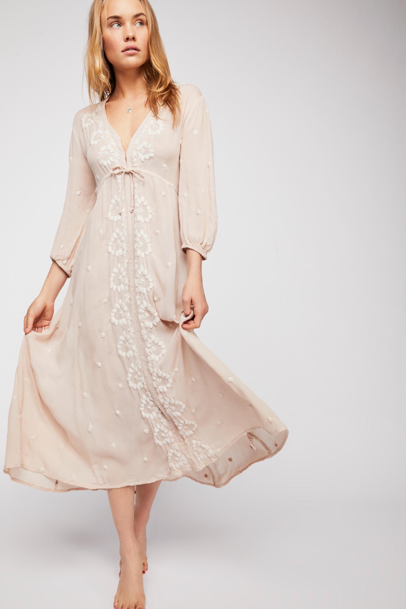free people embroidered midi dress