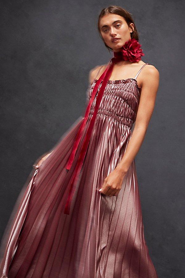 Georgia Hardinge Metal Dress At Free People In Metallic Wine, Size: Us 10 |  Lyst