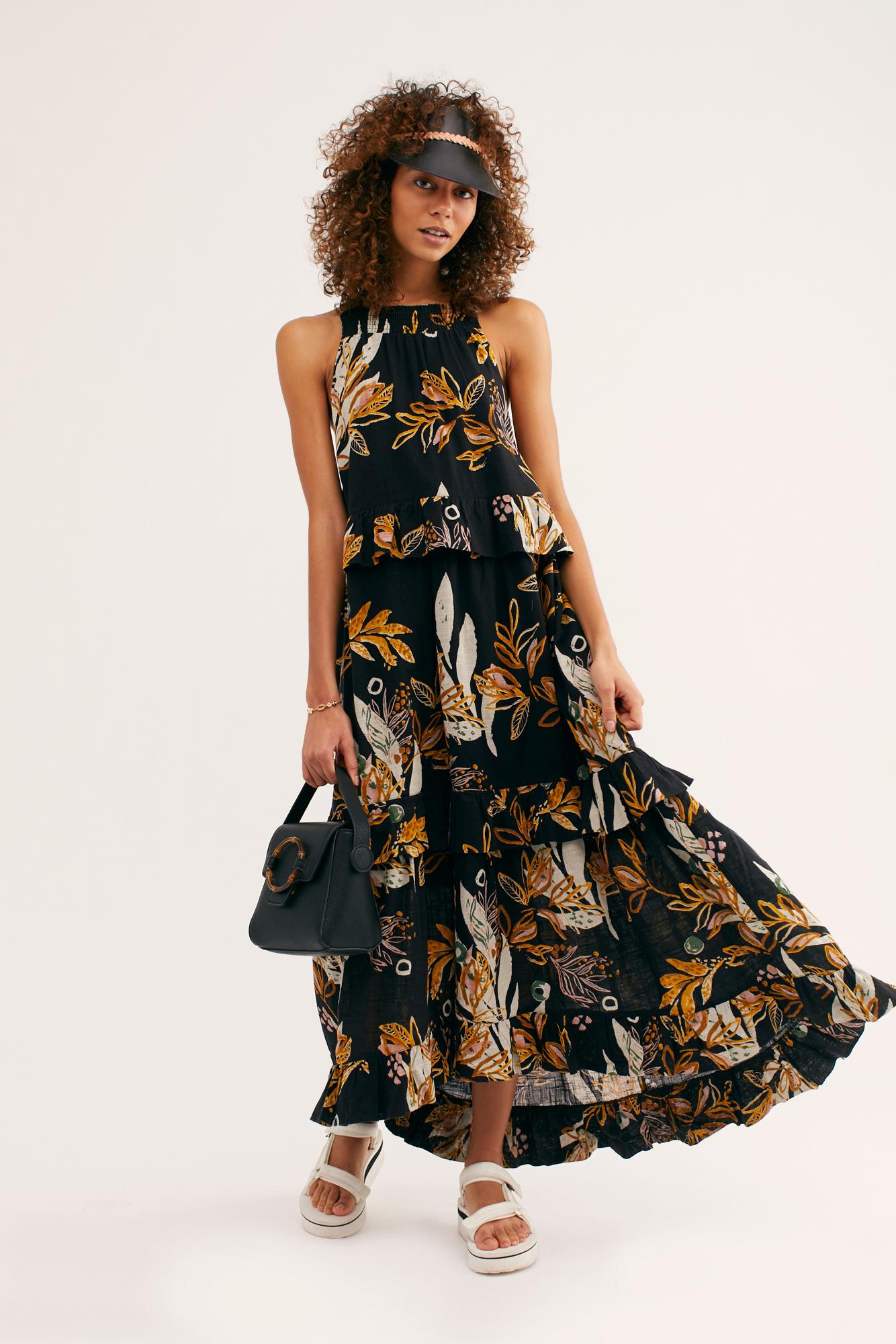 bardot thigh split maxi dress