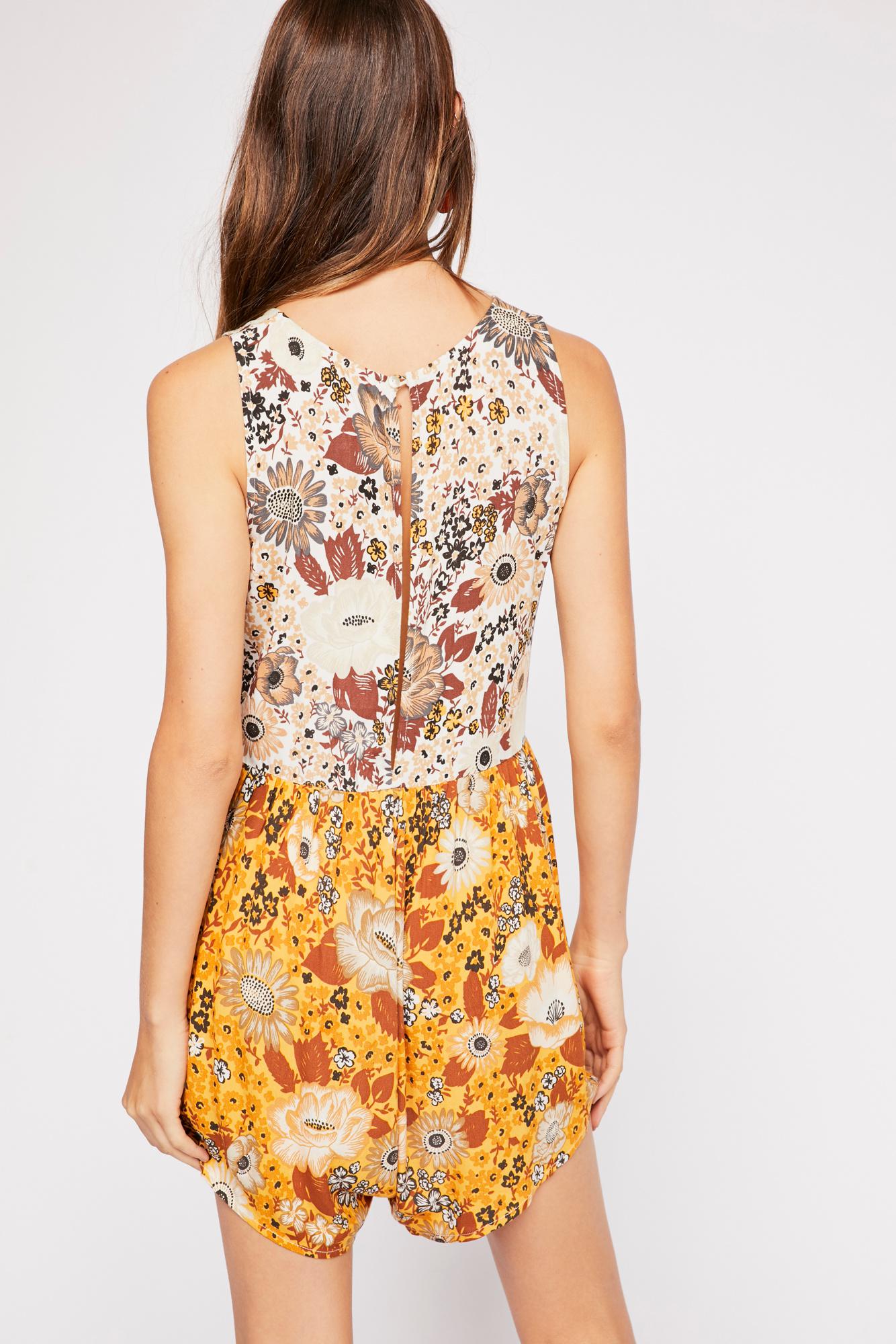 Free People Cotton Desert Daisy Romper By Spell And The Gypsy Collective In Yellow Lyst
