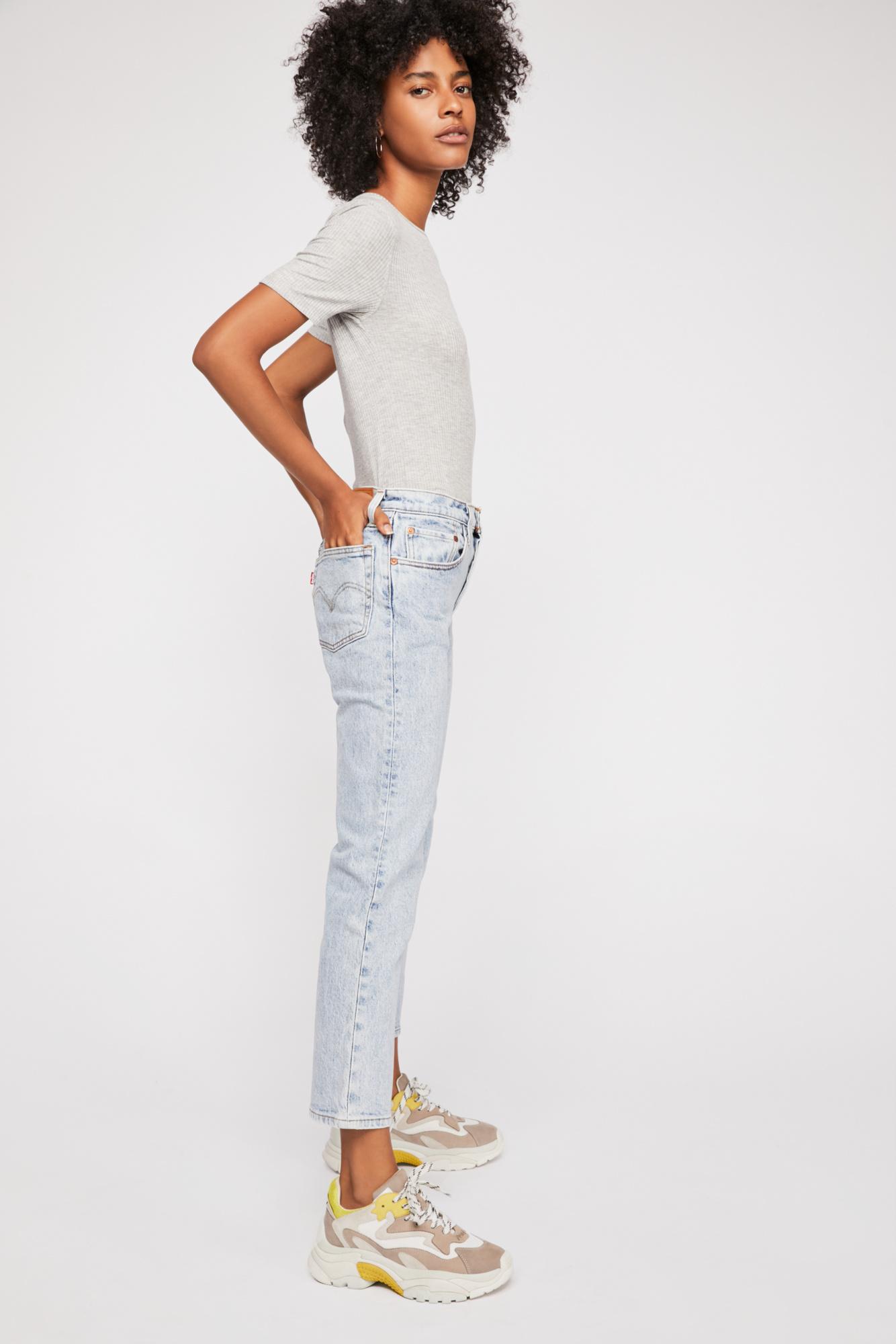 levi's 501 crop stone throw