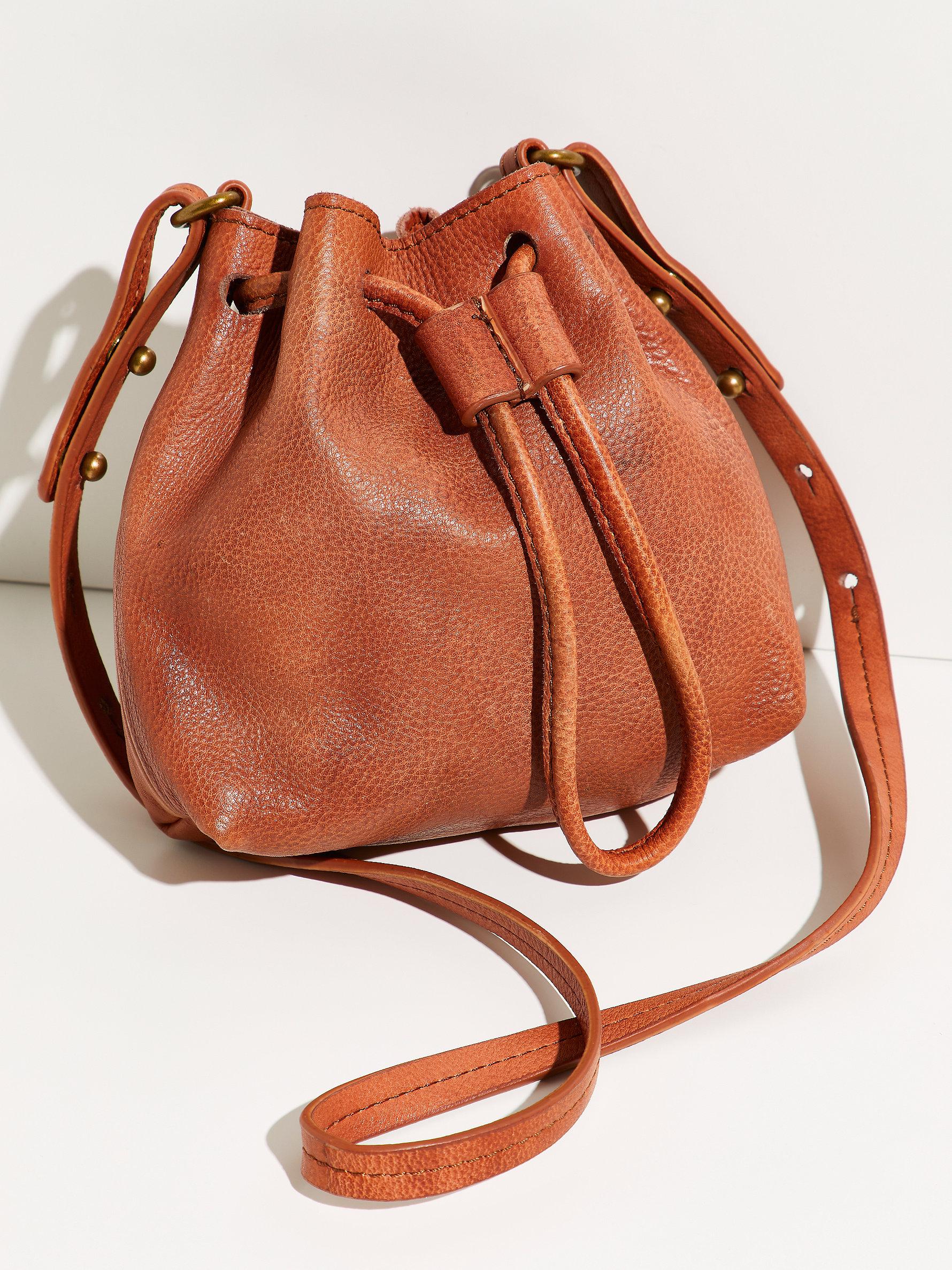 Free People Leather Mini Mon Cheri Bag In Tan Brown Lyst
