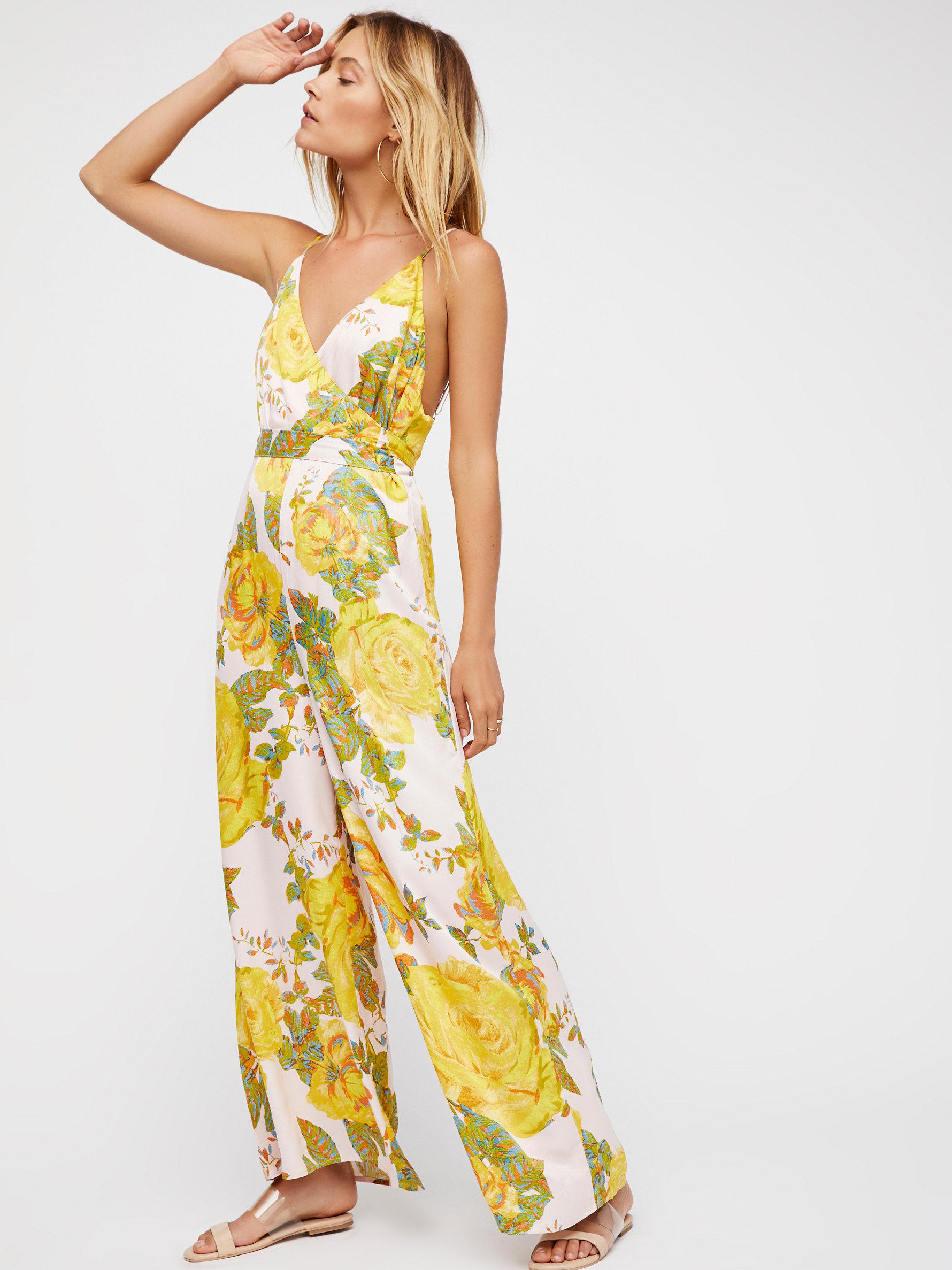free people cabbage rose jumpsuit