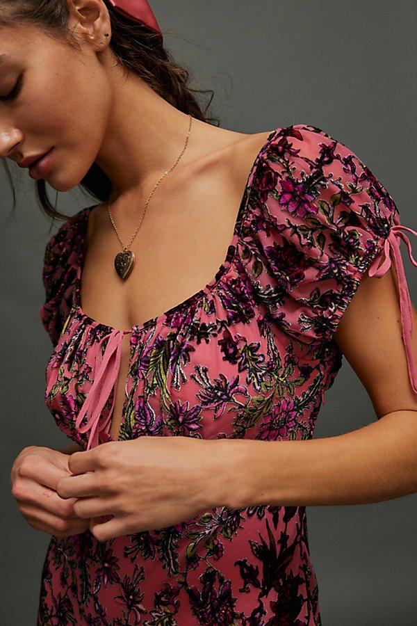 fawna floral burnout midi dress Fawna Floral Burnout Midi Dress