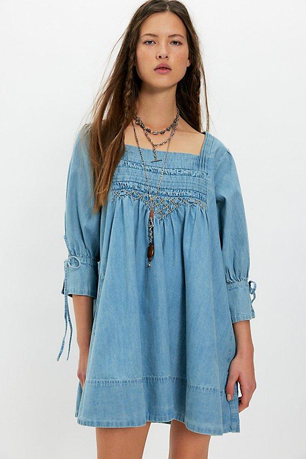 sonora denim mini dress Free People Sonora Denim Mini Dress main image 1