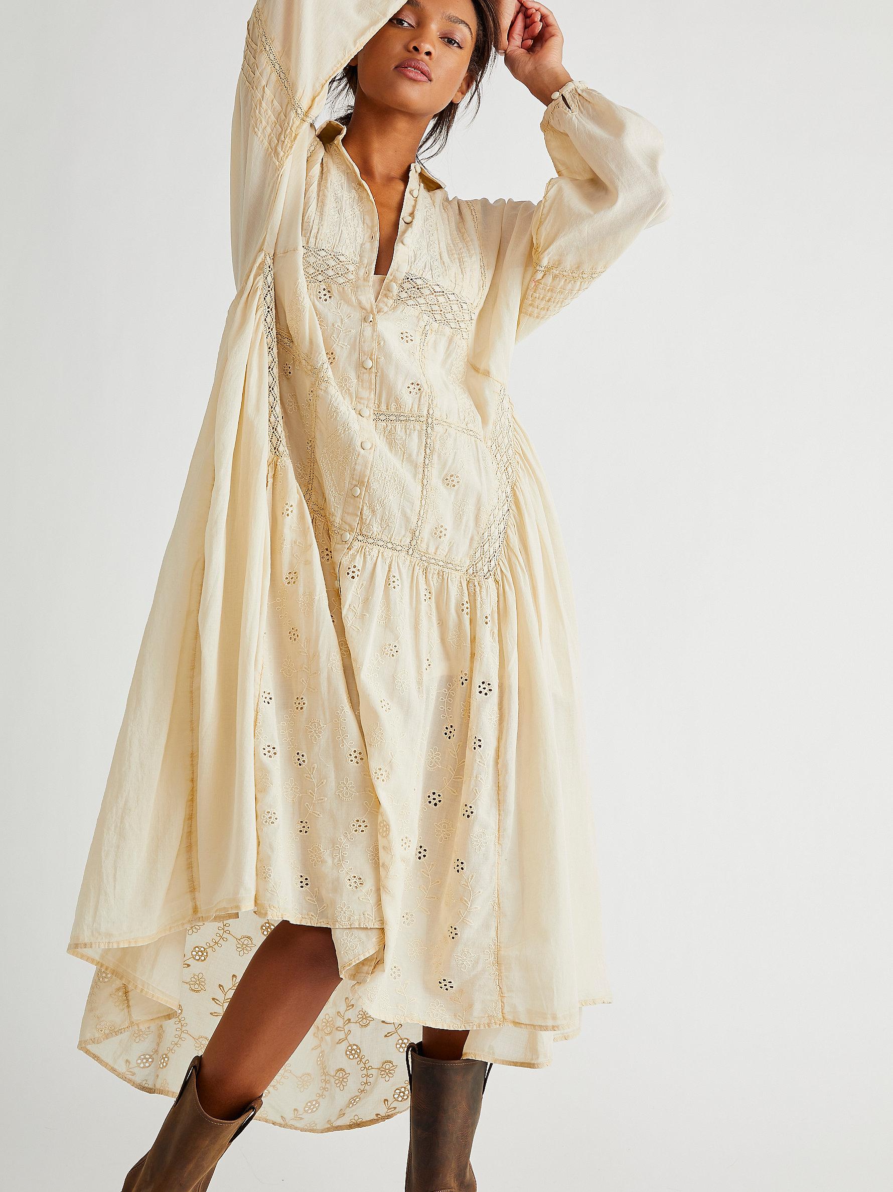 Adventuring Midi Dress in Ecru Combo 