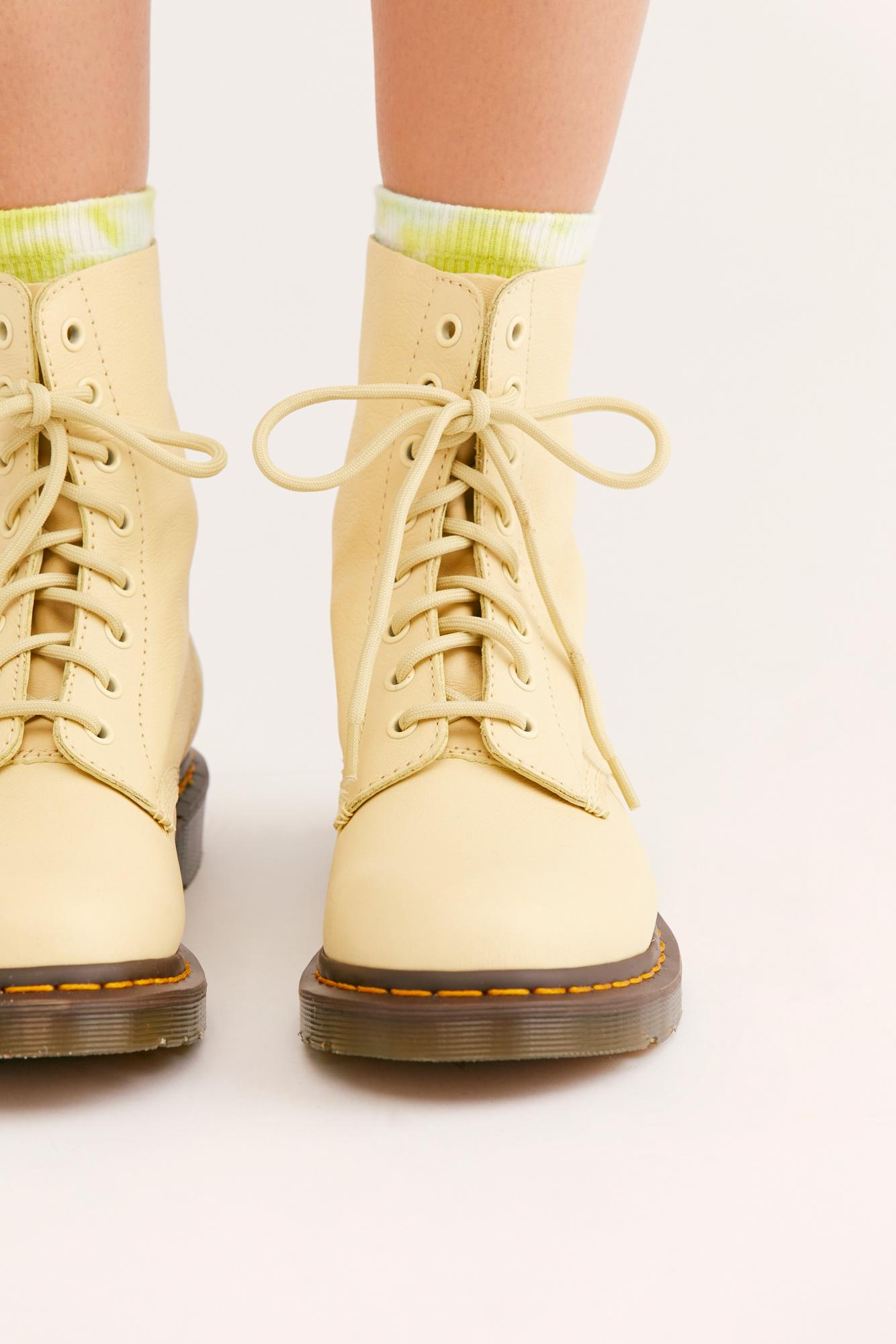 pastel yellow dr martens
