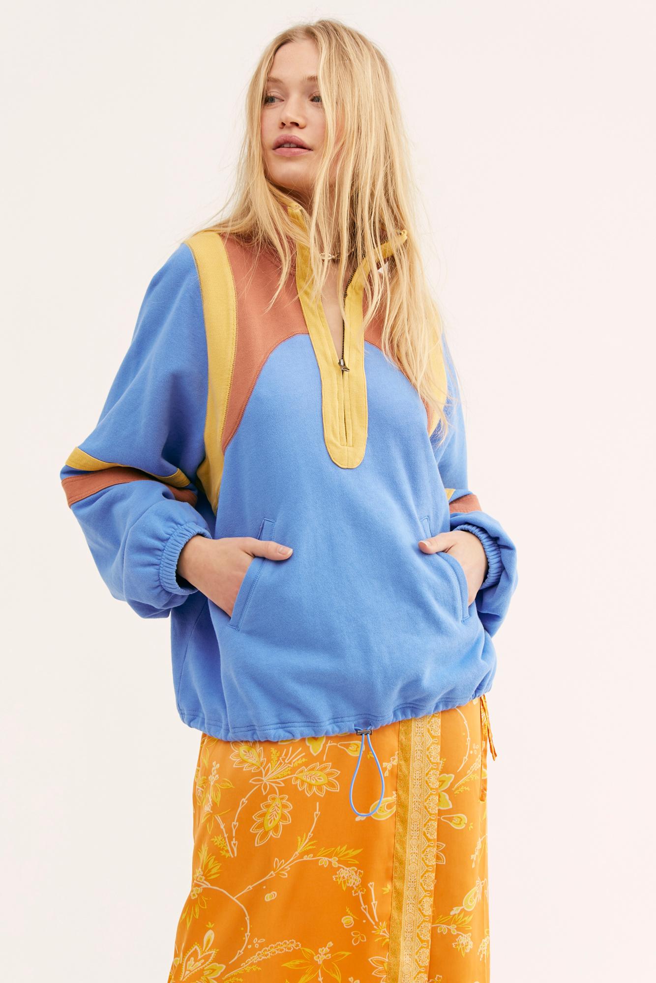 Free People Cotton Color Me Rad Pullover In Blue Combo Blue Lyst