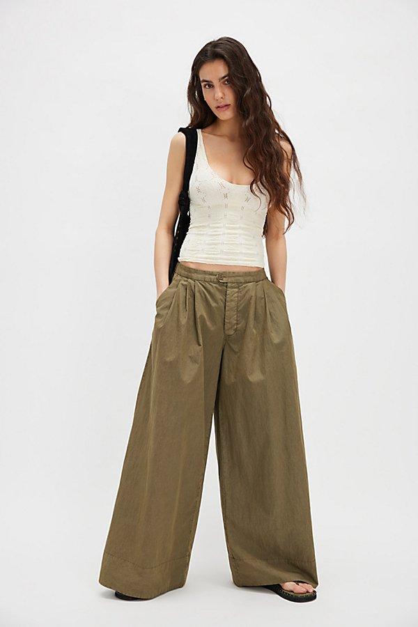 Free People Paige Pleated Pull-On Trousers in Blue | Lyst