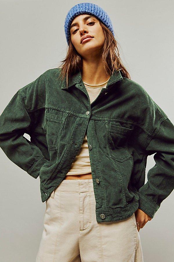 Free People We The Free Opal Swing Cord Jacket in Green | Lyst