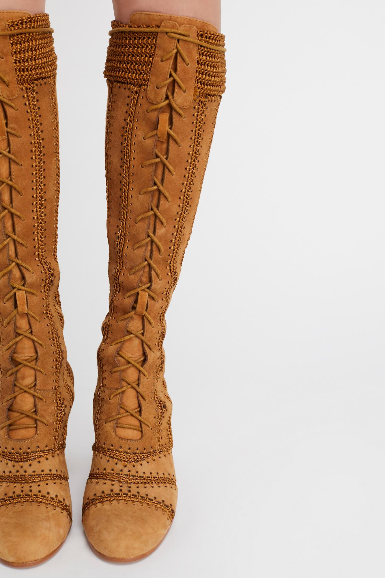 Free People Blaire Lace-up Boots By Silent D in Brown | Lyst