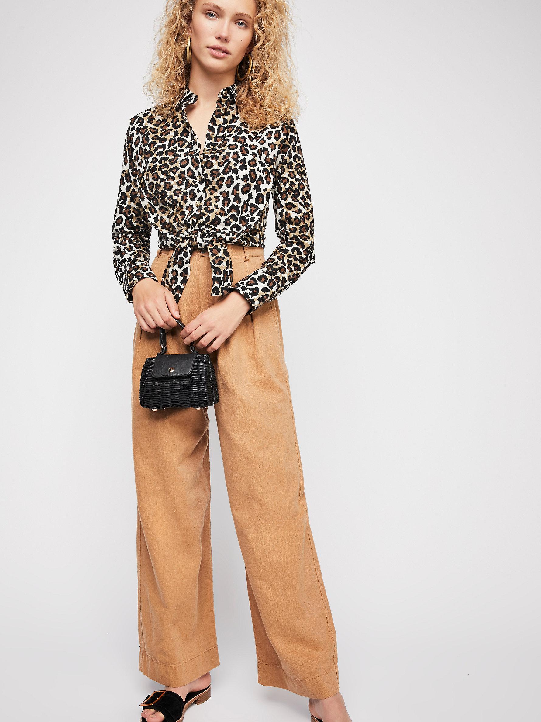 free people leopard shirt