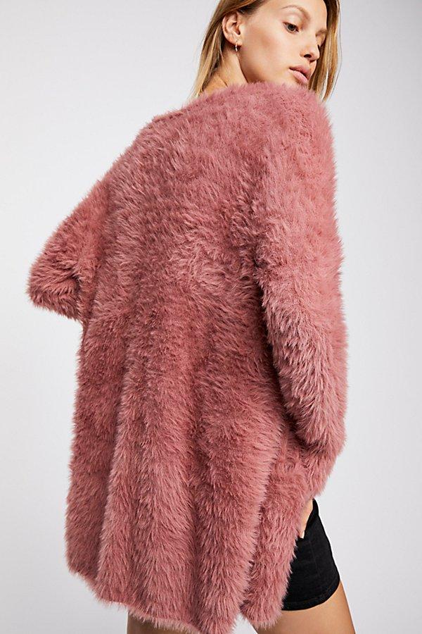free people faux fur cardi