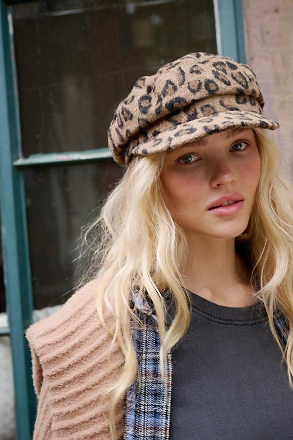 Free People 90's Leopard Cadet Hat in Brown | Lyst