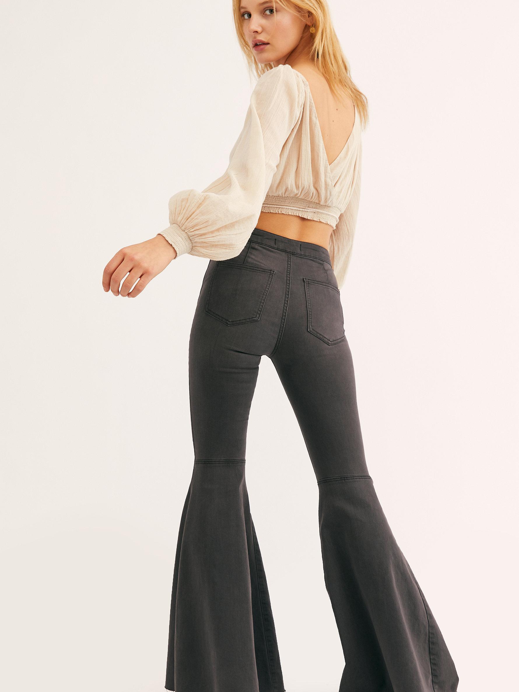 free people black flare jeans
