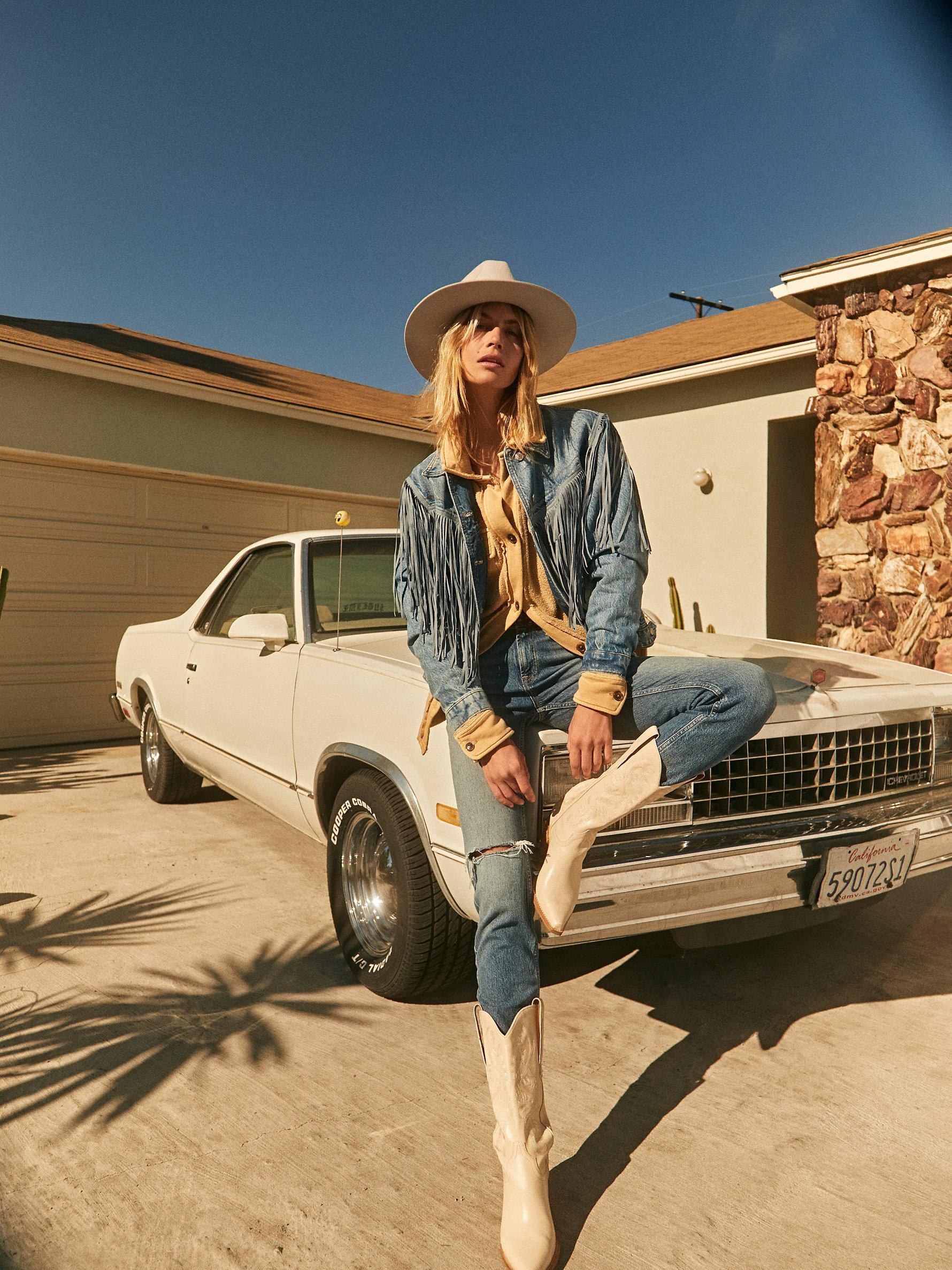 Fringe Denim Jacket in Indigo 