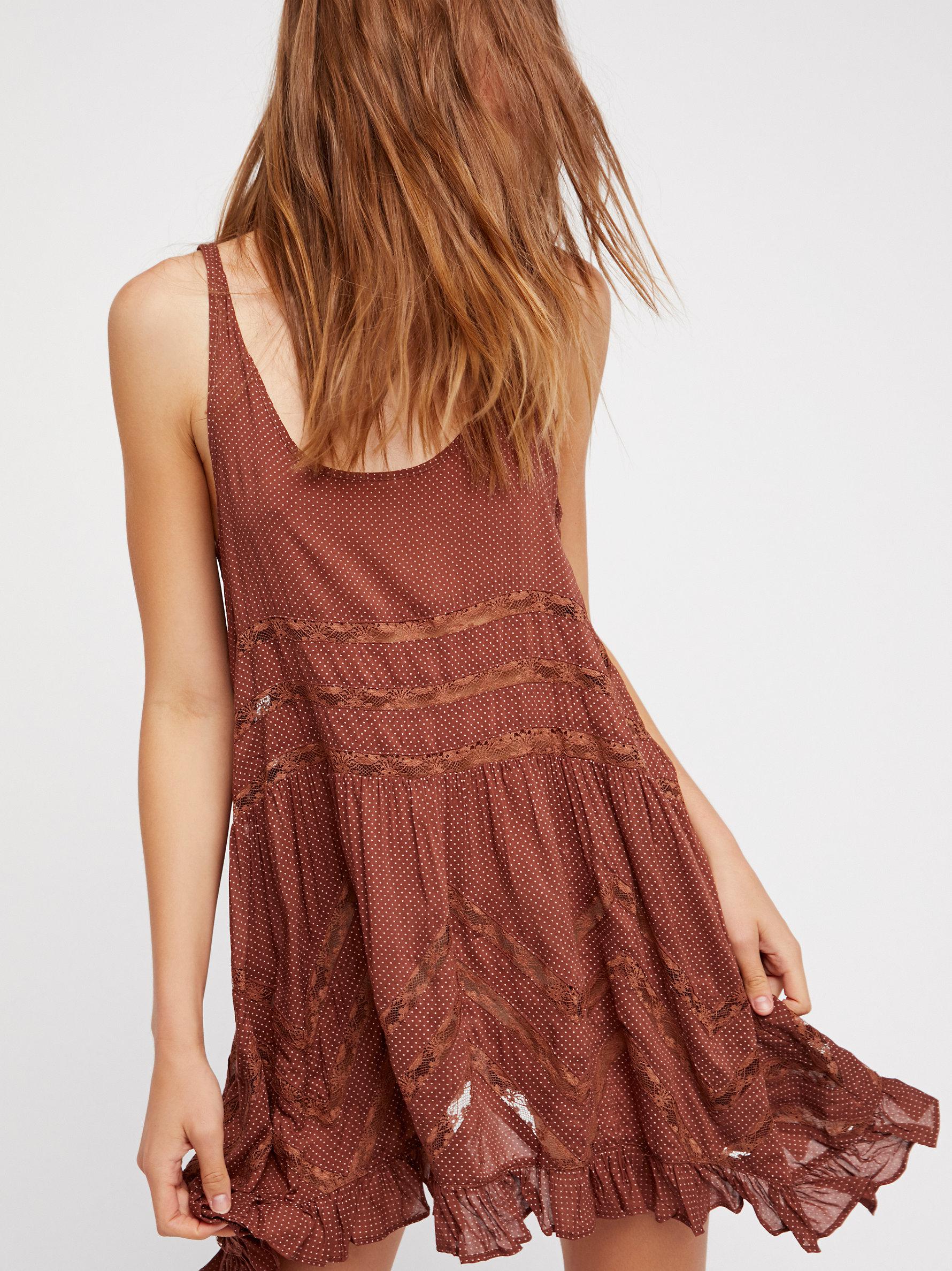 Free People Voile And Lace Trapeze Slip 