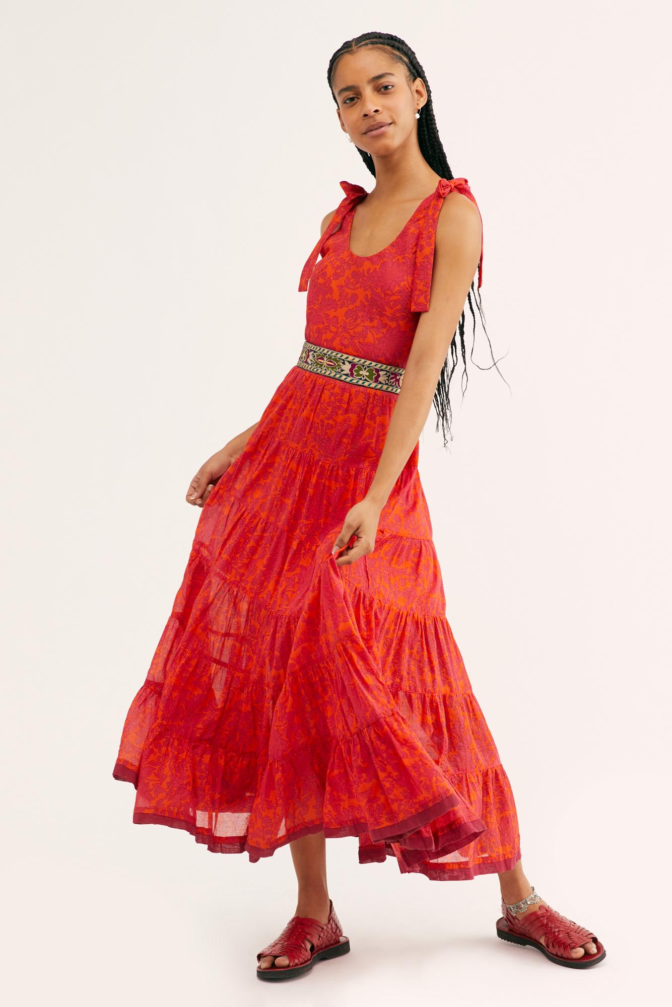 free people kikas printed midi dress