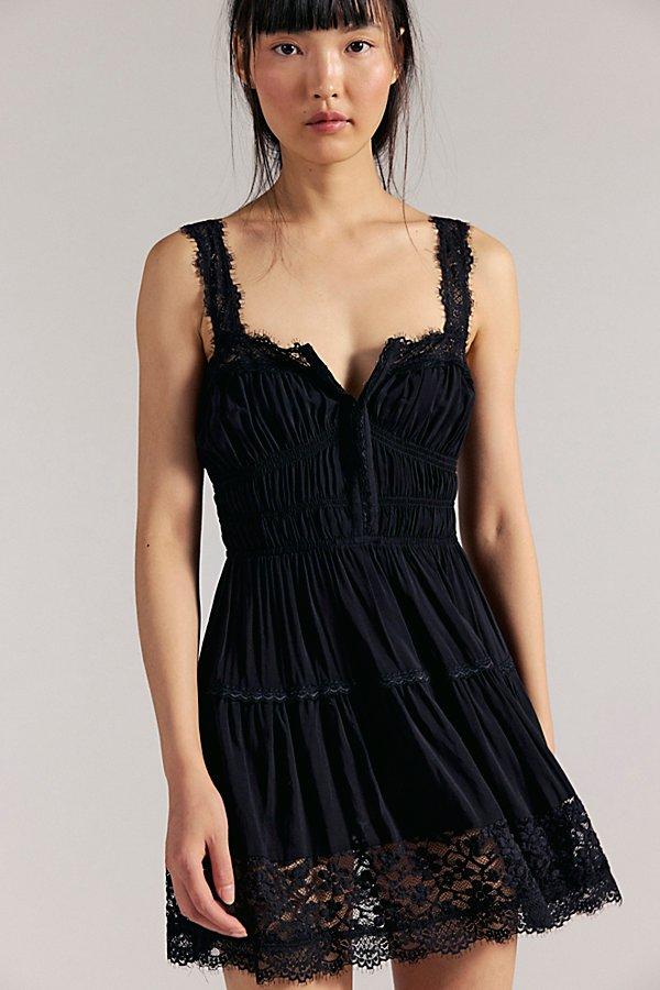 intimately free people black lace dress Free People lace halterneck mini dress in black
