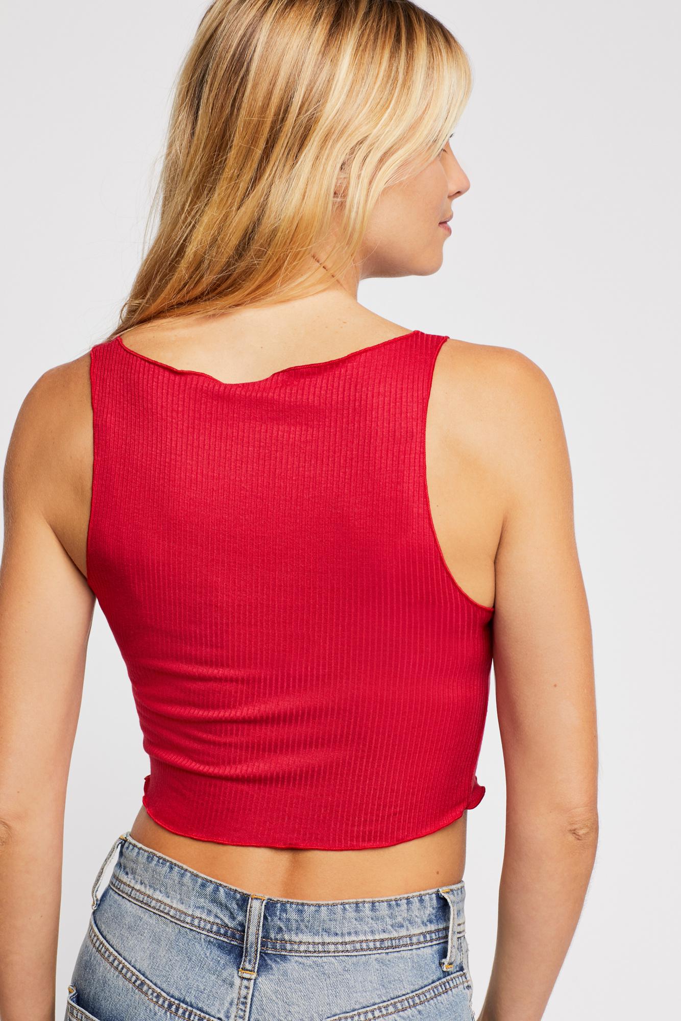 Free People Top Notch Crop in Red | Lyst