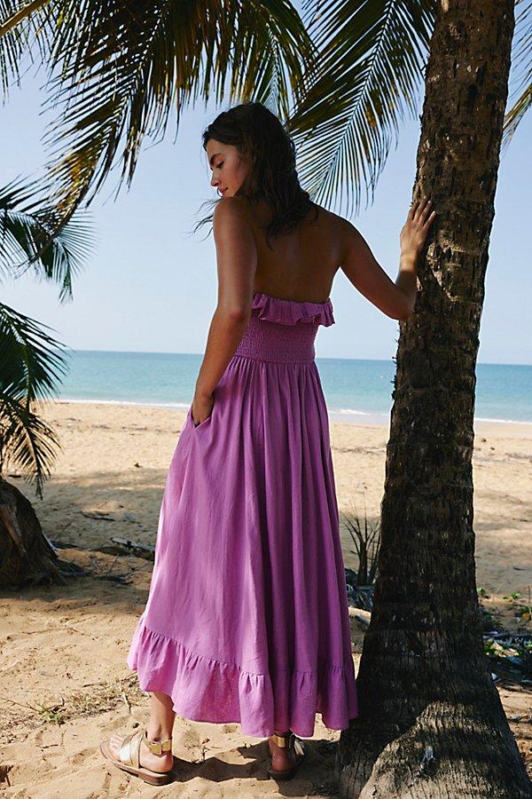 Free People Lush Life Linen Strapless Midi Dress in Black Lyst