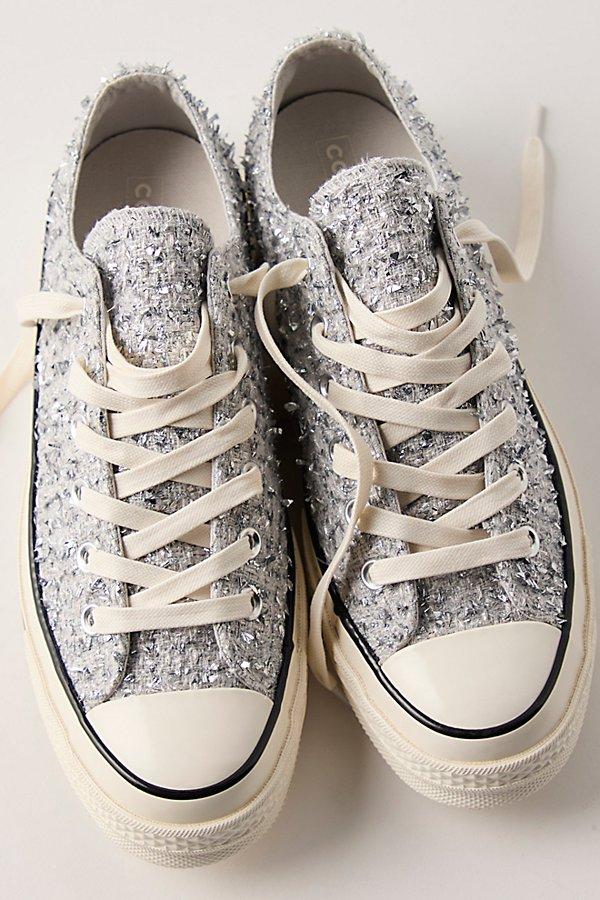 Converse Chuck 70 Metallic Tweed Low-Top Sneakers in Natural Lyst