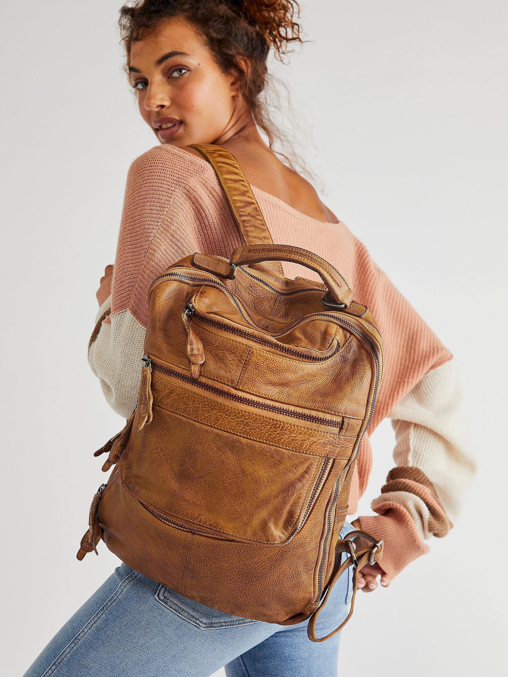 Free People East End Leather Backpack in Brown | Lyst