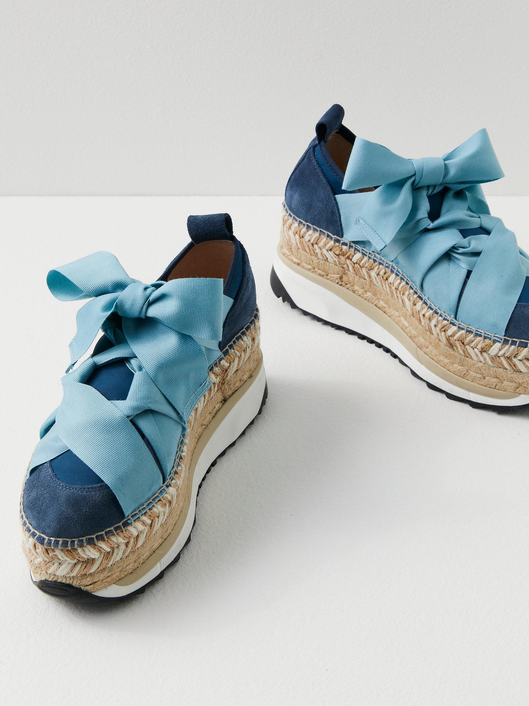Free People Chapmin Double Stack Sneakers in Blue Lyst