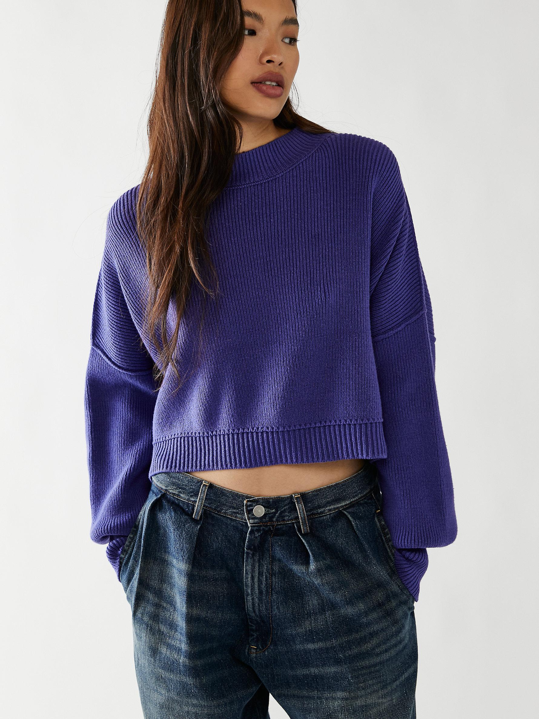 Women's Easy Street Stripe Crop Pullover Sweater, Free People