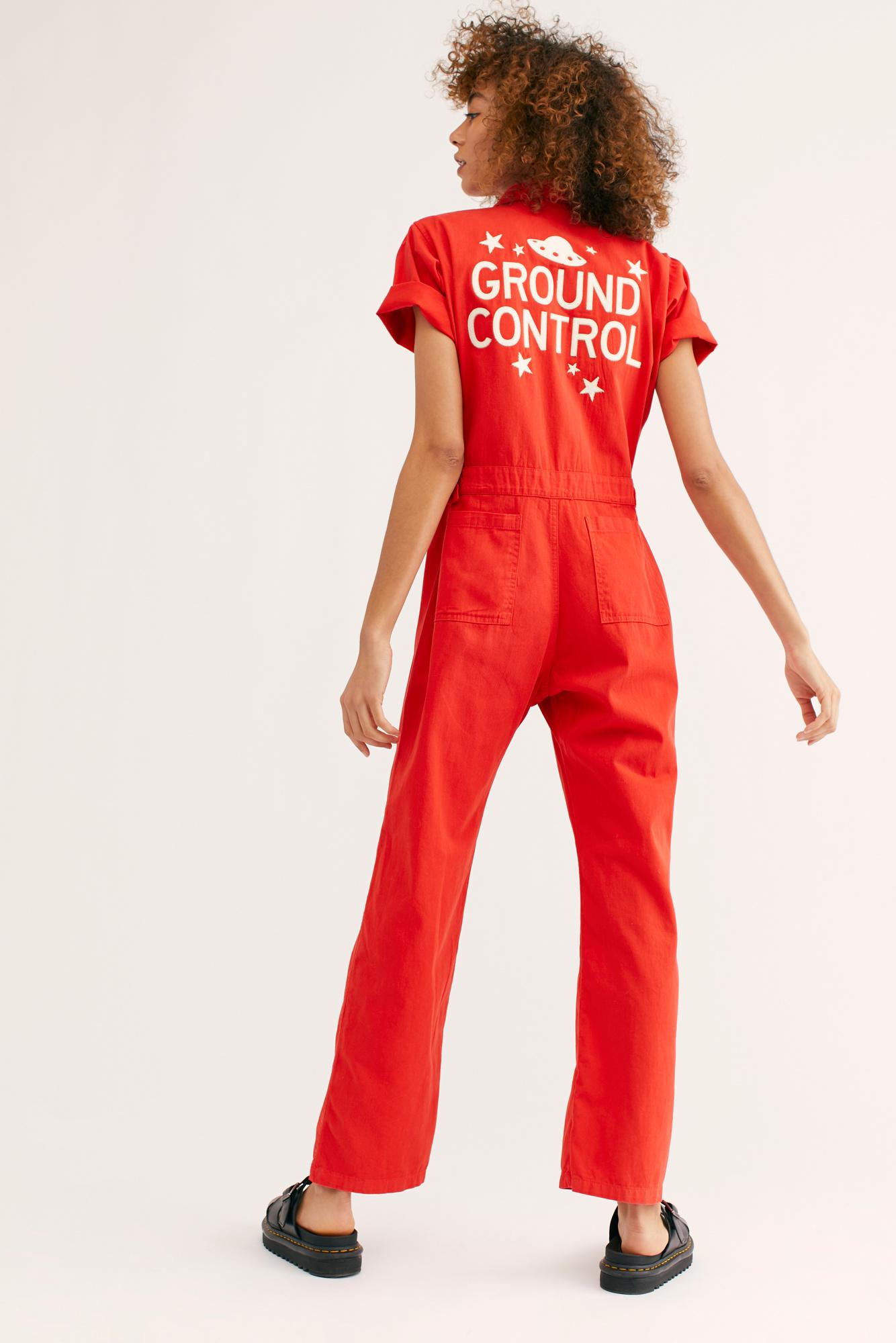 Free People Let's Dance Coveralls By Sugarhigh Lovestoned in Red