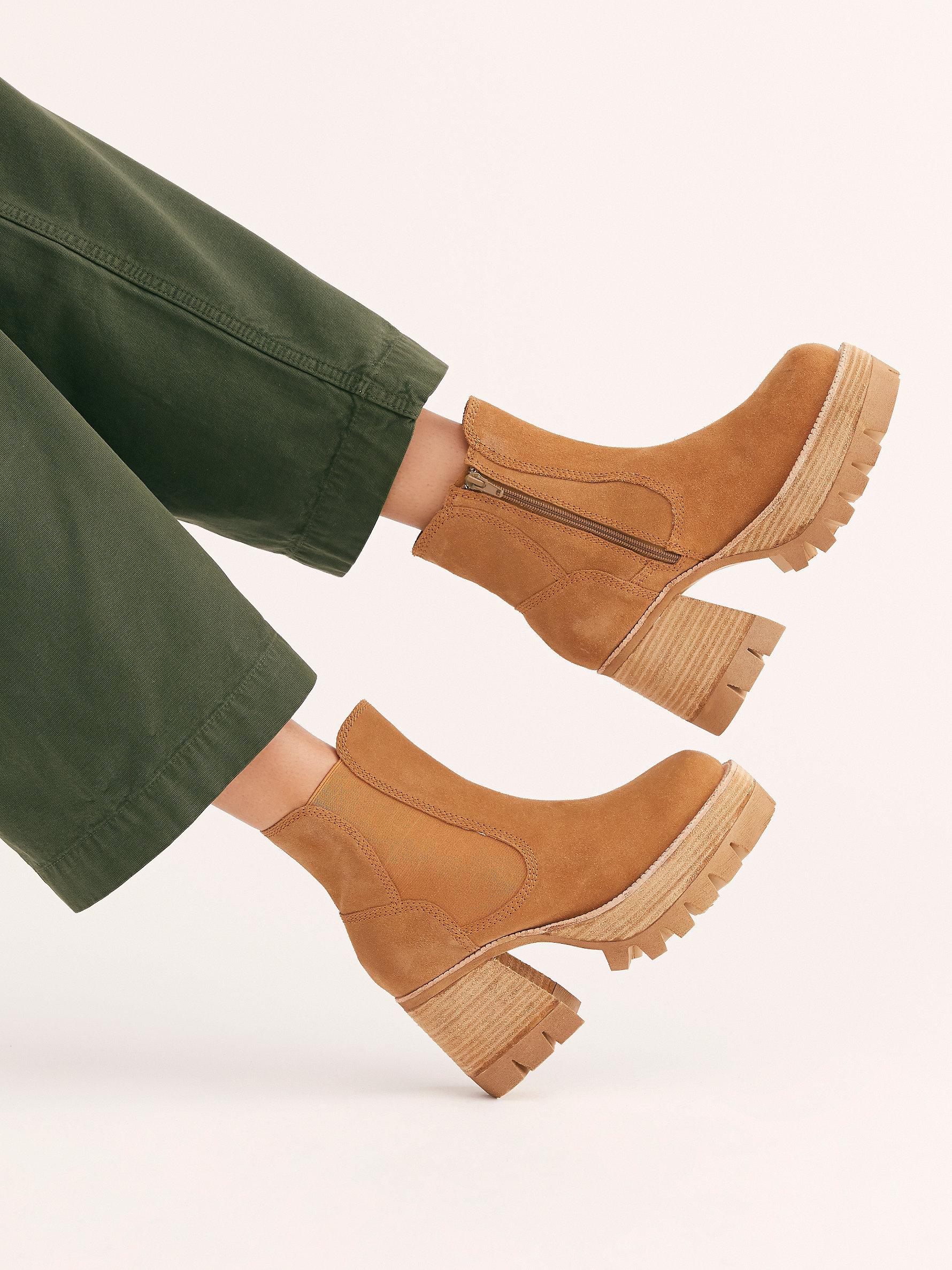 preston platform ankle boots cognac