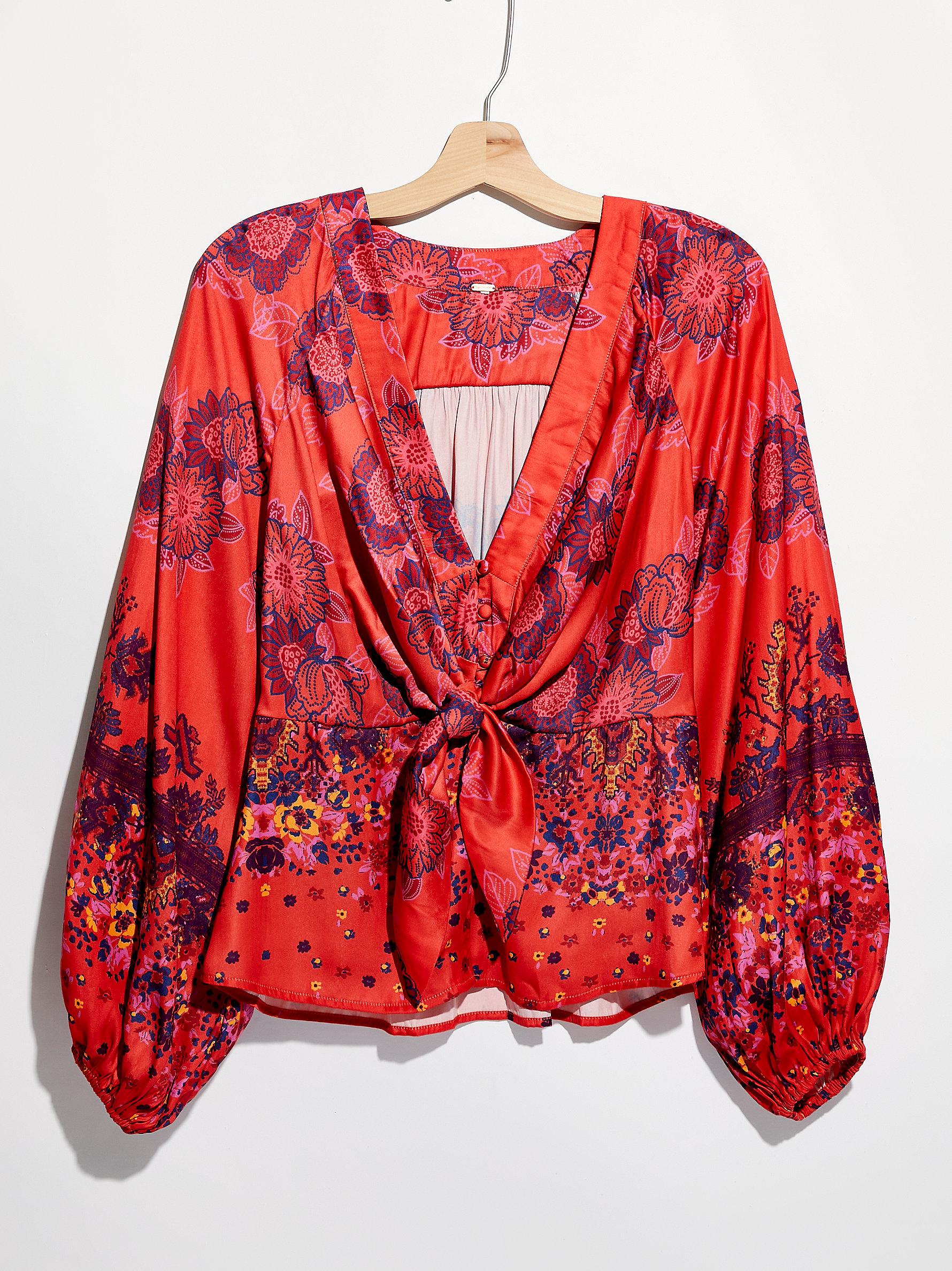 Free People Run Free Blouse in Red | Lyst