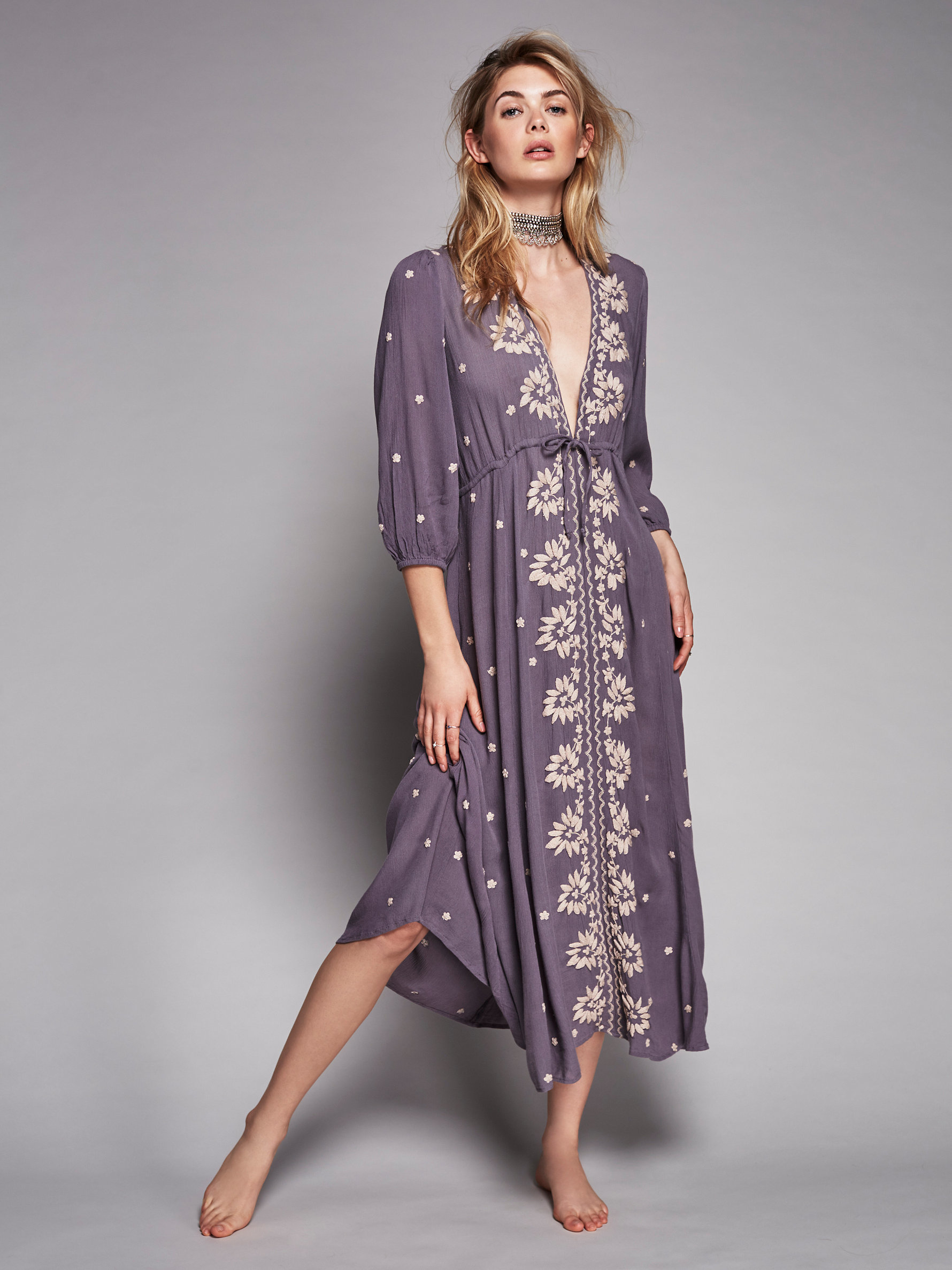 free people embroidered fable midi dress PLUS main image 0