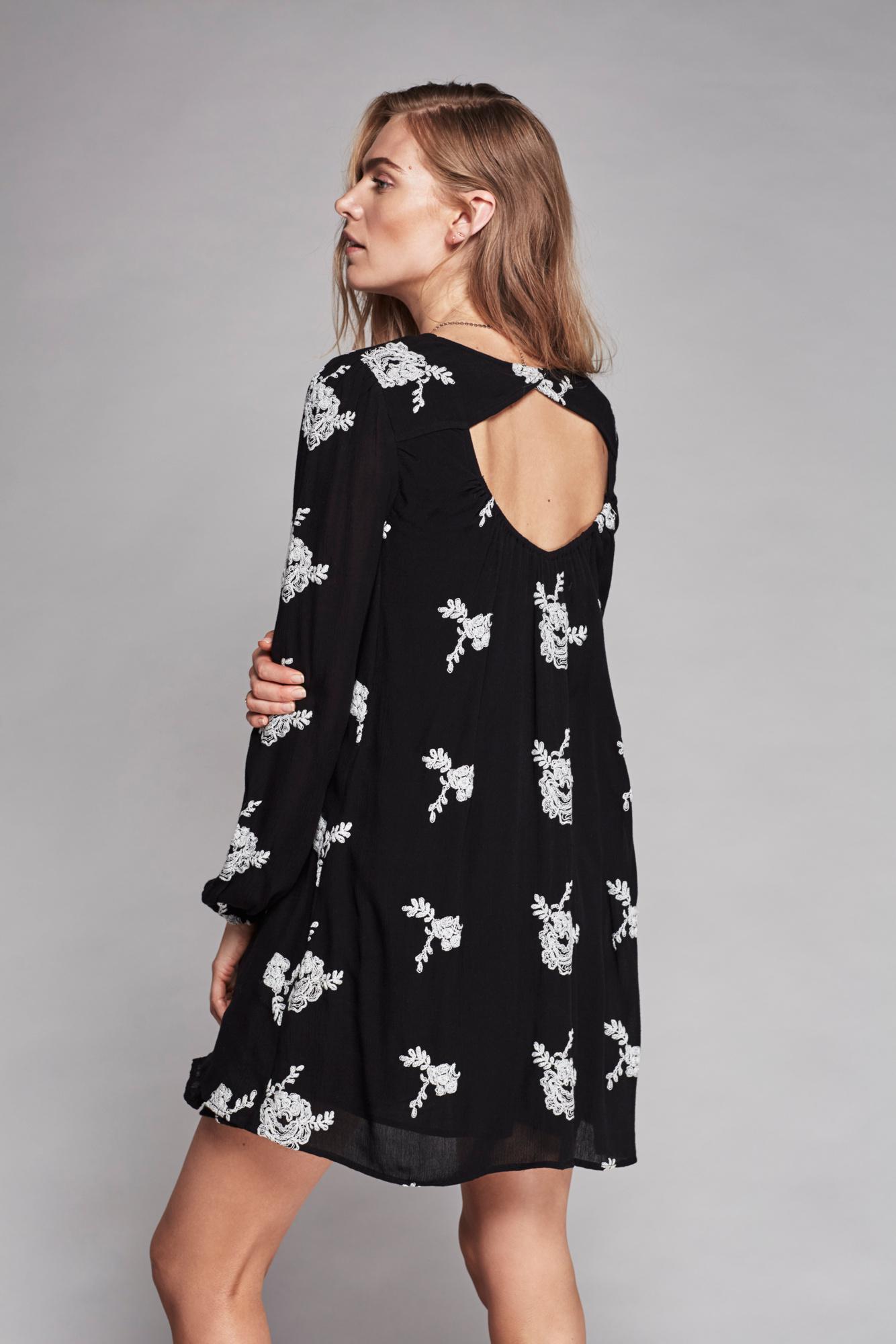 embroidered austin mini dress