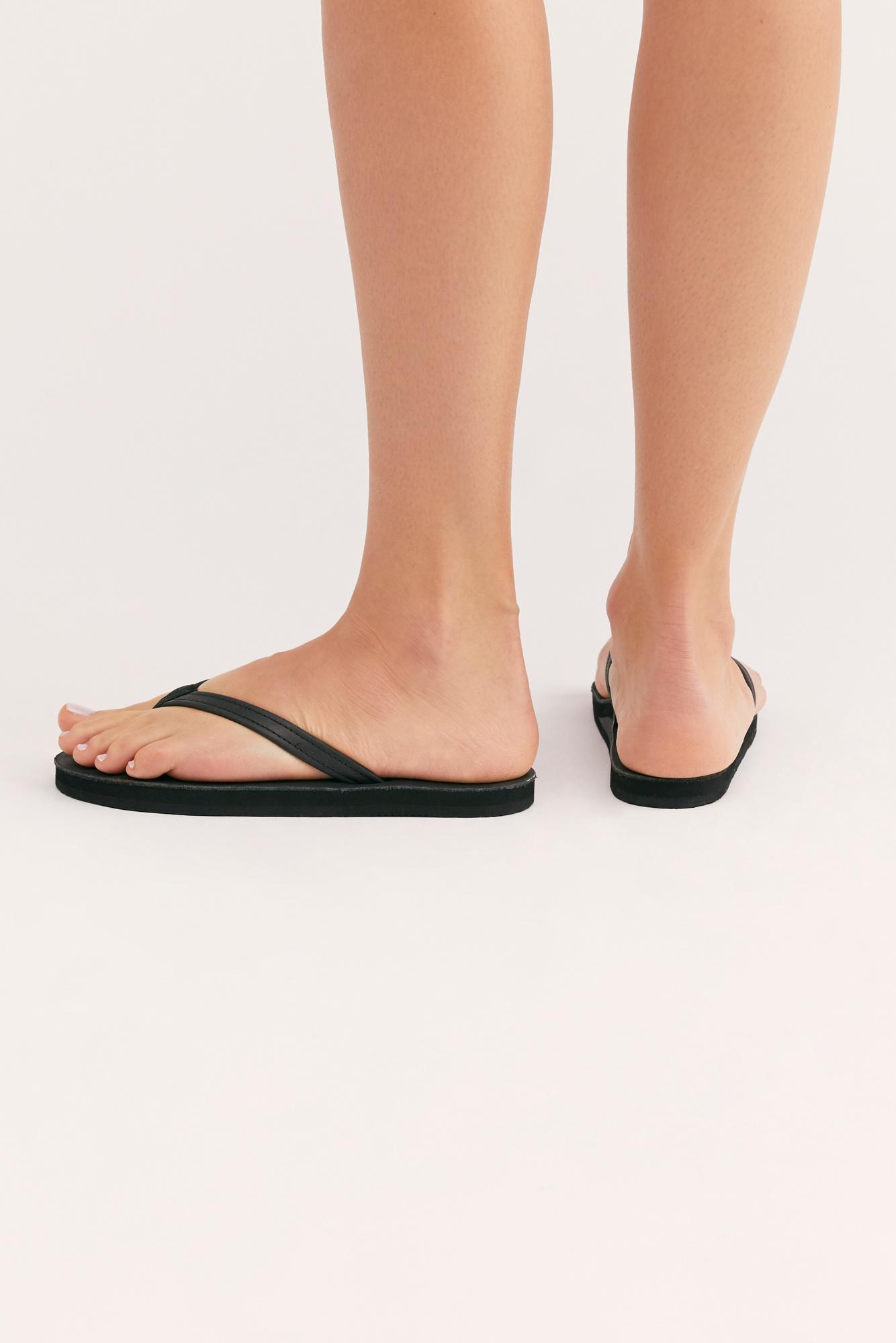 rainbow thin strap flip flops