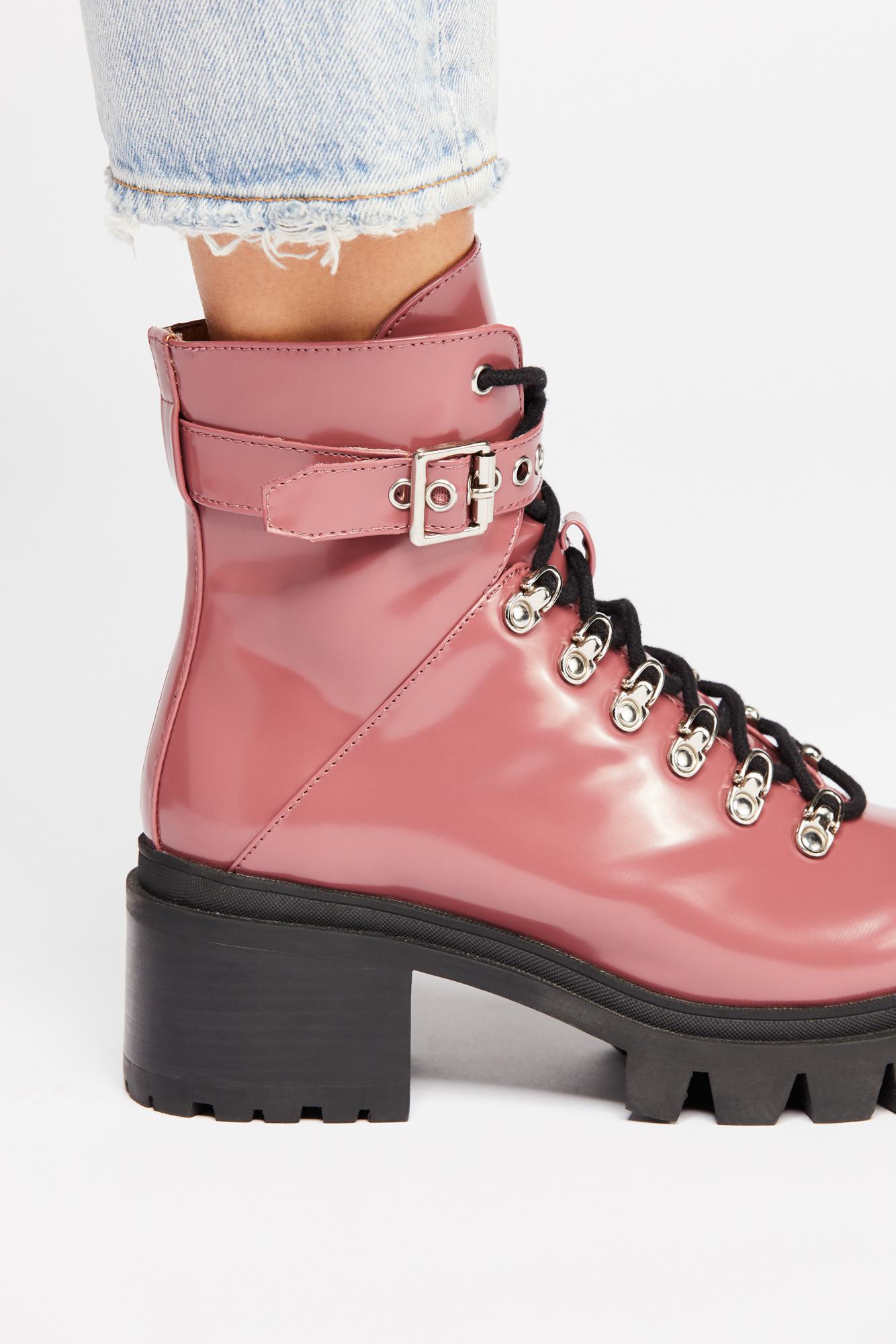 free people check lace up boot