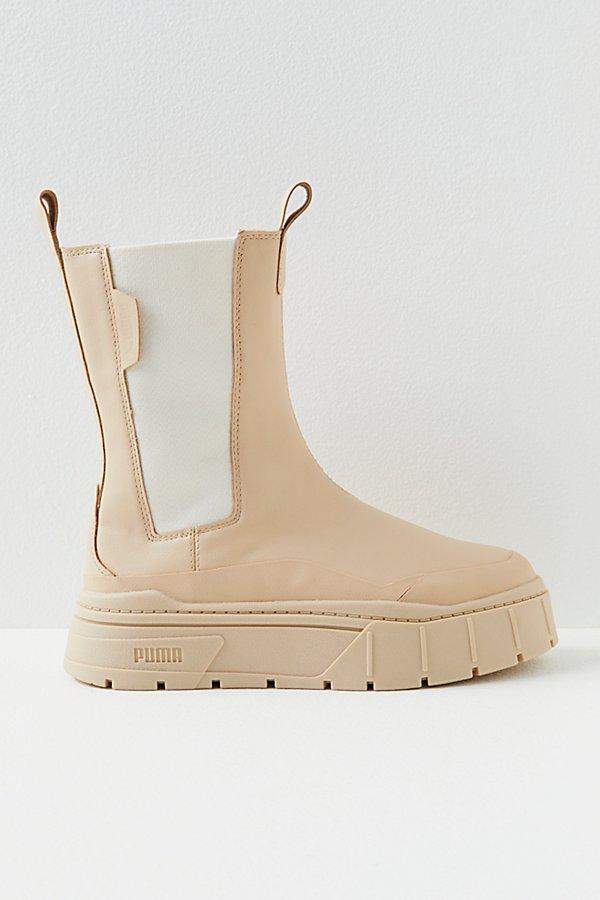 PUMA Mayze Stack Chelsea Boots in Natural | Lyst UK
