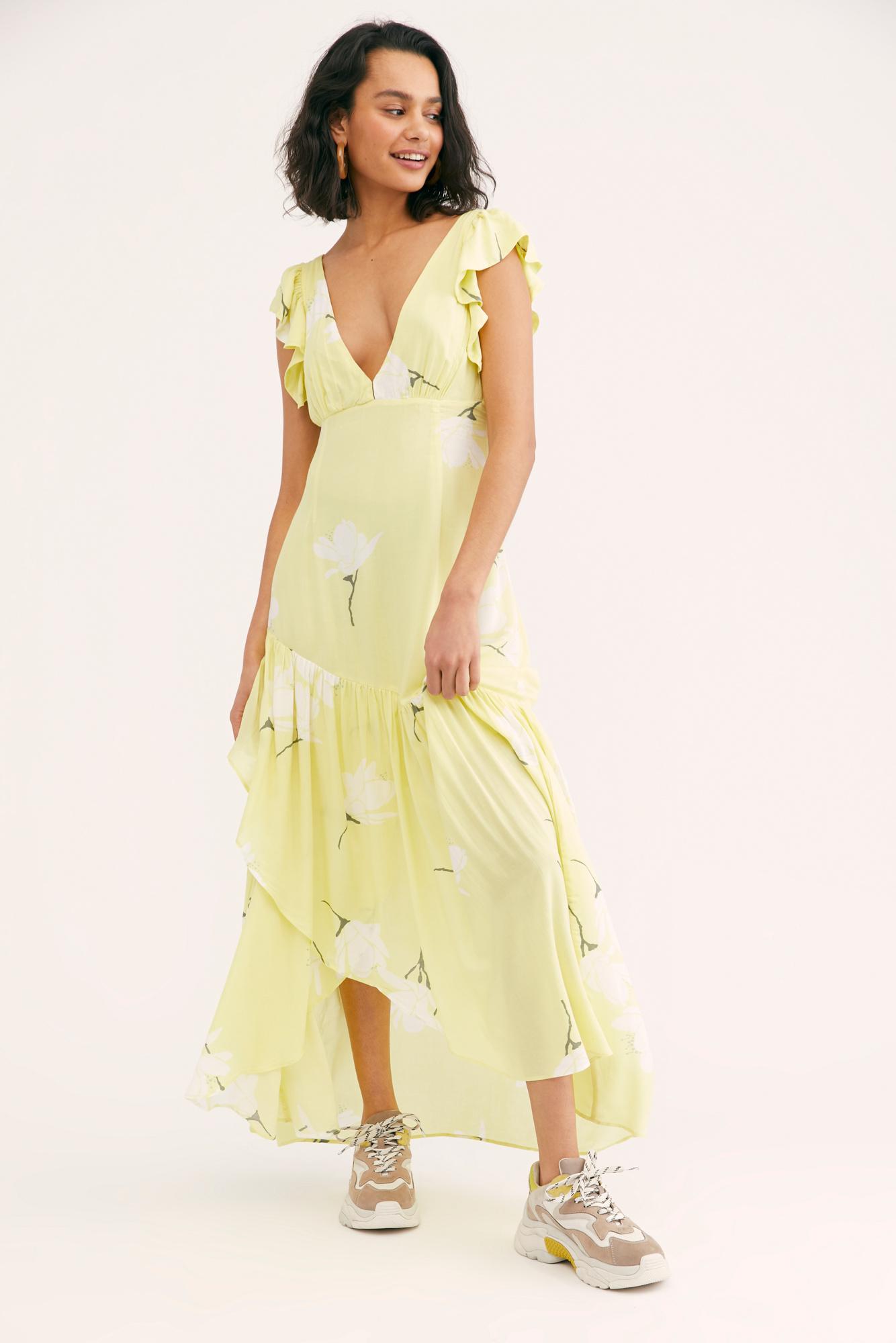 She's a waterfall hot pink floral print ruffled maxi dress deals