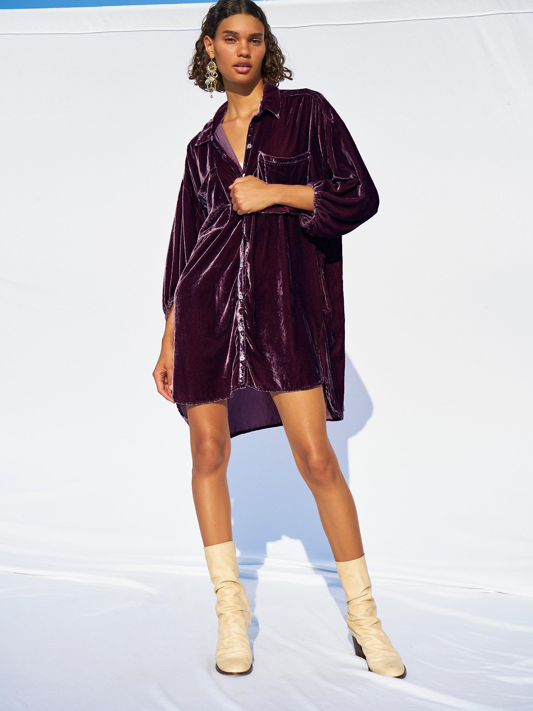 velvet shirt dress