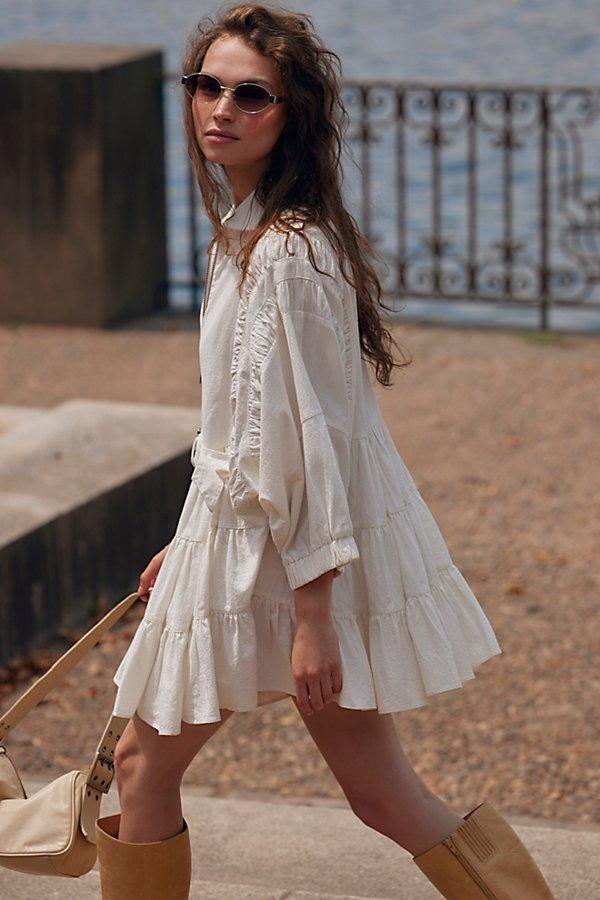 Free People Hampton Mini Dress in Natural | Lyst
