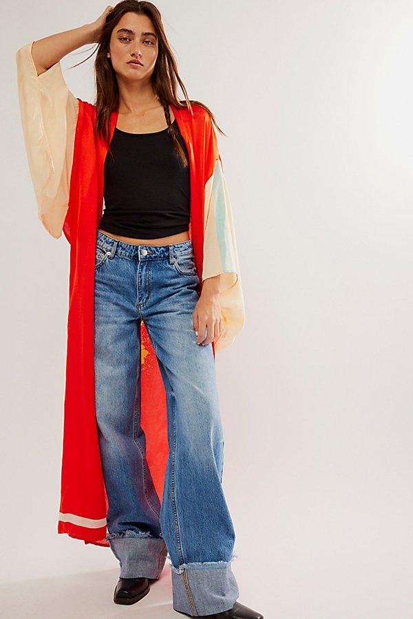 Free people rising 2025 sun maxi kimono