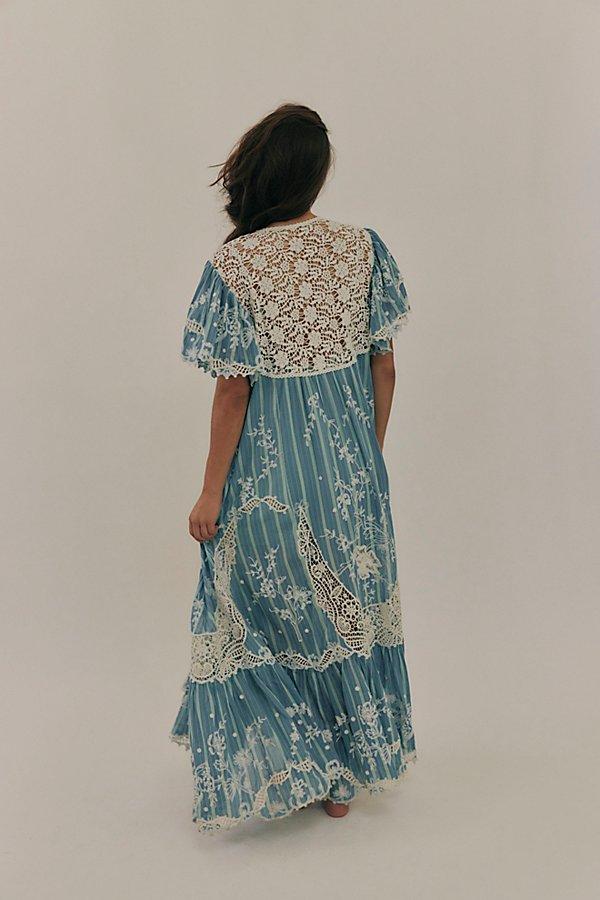 fitted lace wedding dress Ginny Maxi Dress in Light Blue | OMNES | Ethical & Affordable Clothing main image 0