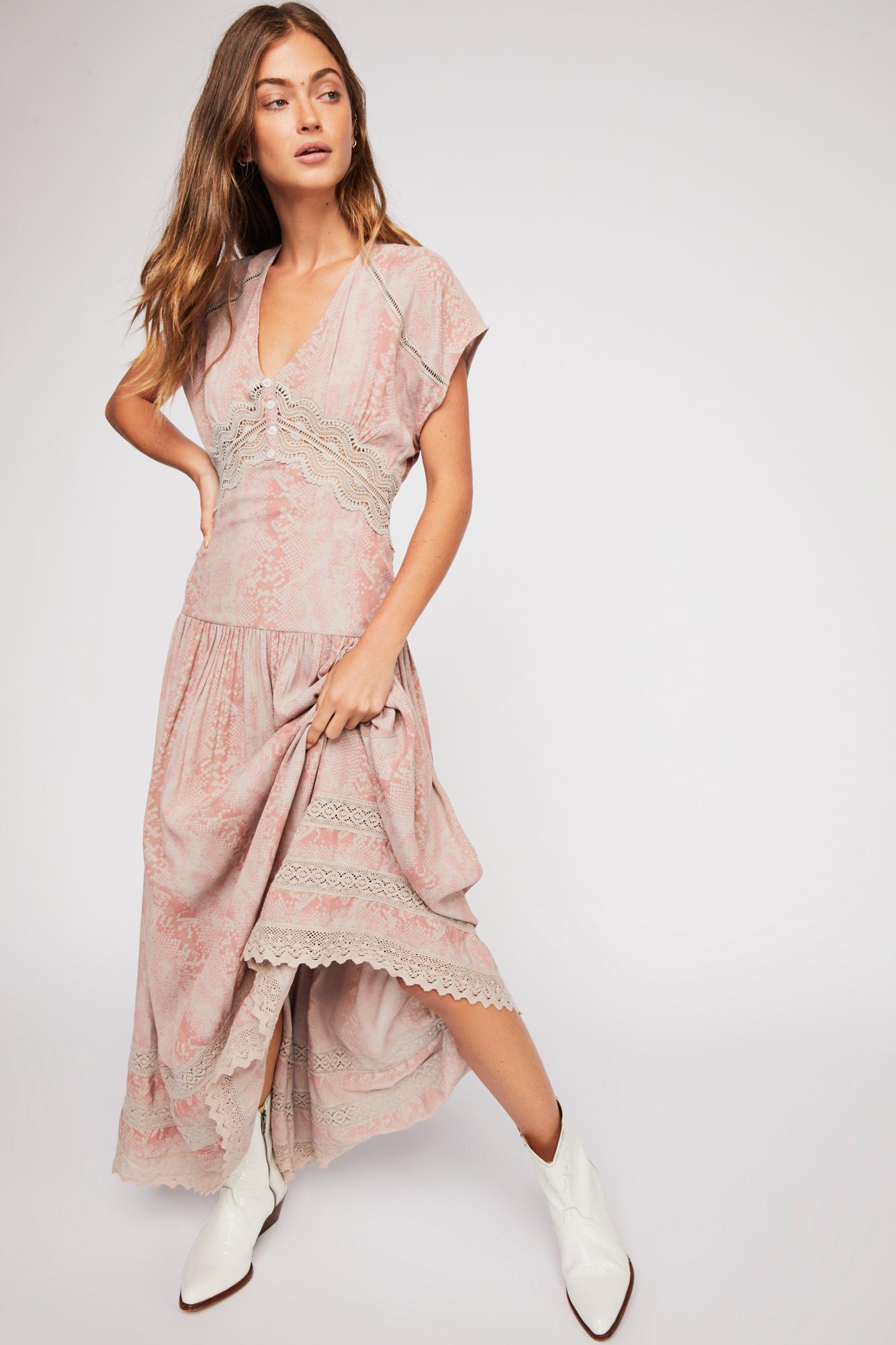 free people pink maxi dress