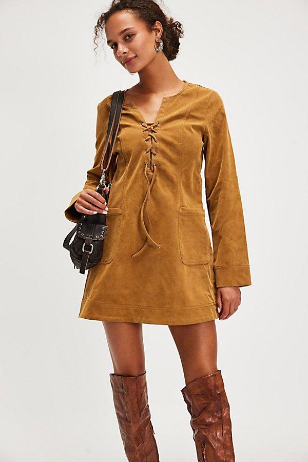 free people suede mini dress Free People Atlas Suede Mini Dress M / Chocolate Brown