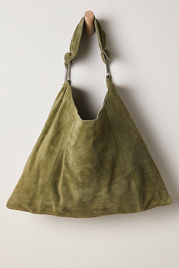 Free People Bobbi Slouch Suede Tote in Green | Lyst