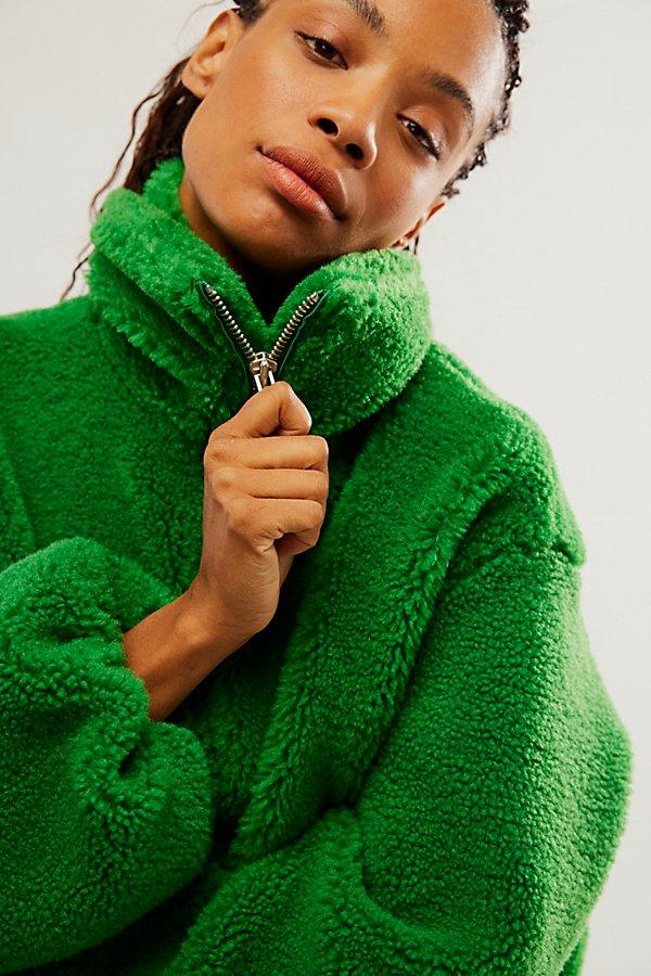 Free People Get Cozy Teddy Jacket At In Rolling Hills Size Xs in Green Lyst UK