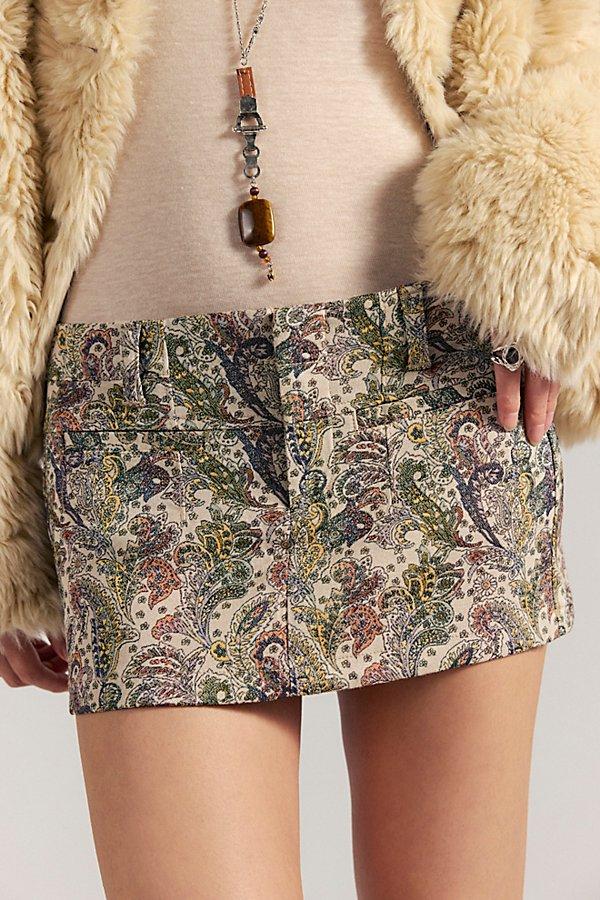 Free People Mille-Fleurs Jacquard Micro Skirt in Black | Lyst